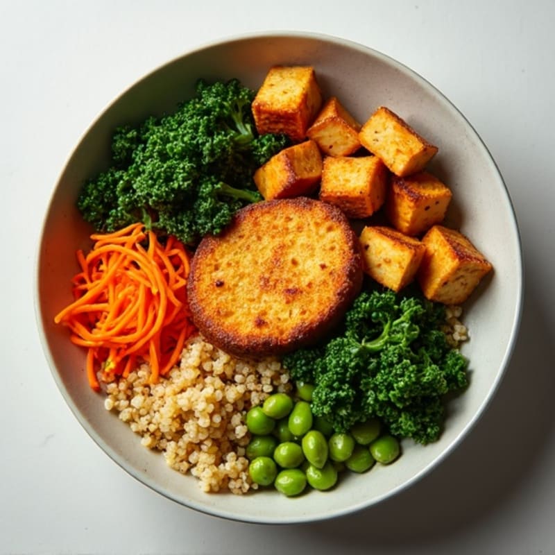 Crispy Baked Tofu with Quinoa Power Bowl