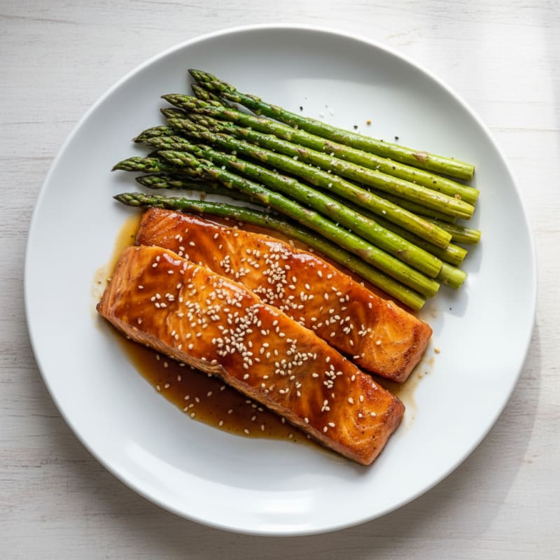 Teriyaki Glazed Salmon with Roasted Asparagus
