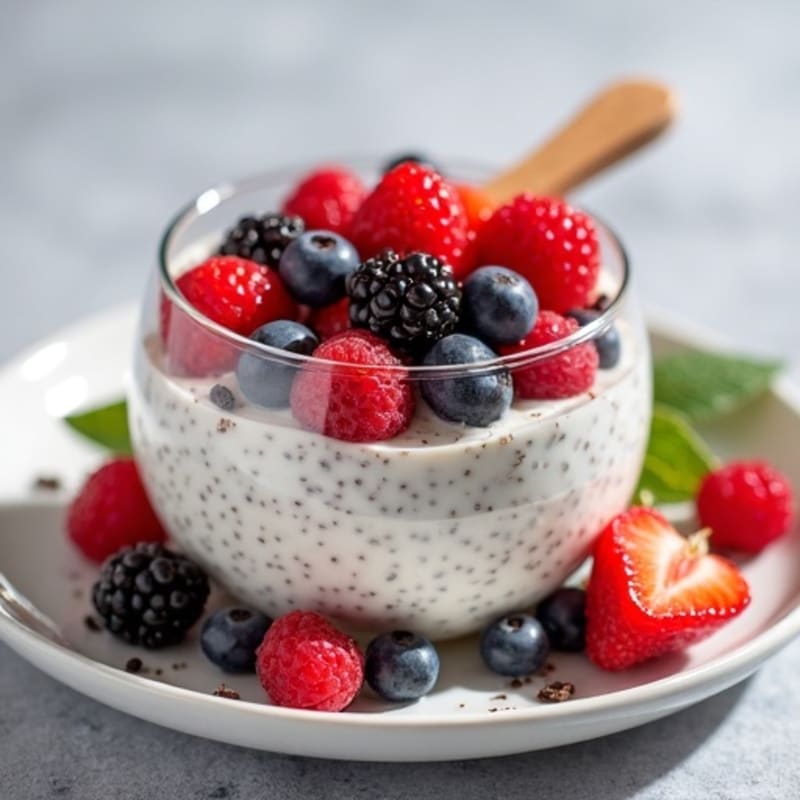 Creamy Vanilla-Berry Chia Pudding