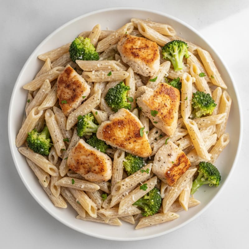 Chicken Alfredo Pasta with Broccoli