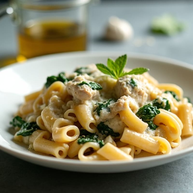 Creamy Chicken and Spinach Pasta Bake