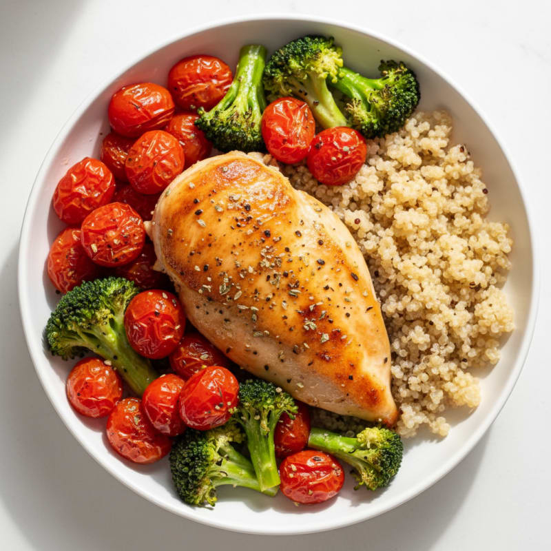 Herb-Roasted Chicken with Roasted Grape Tomatoes