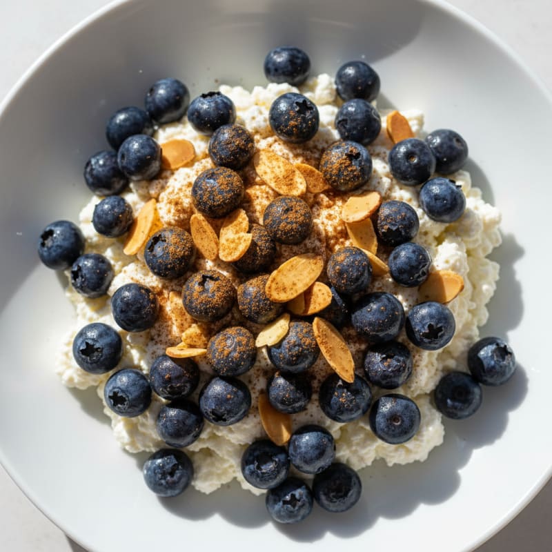 Cottage Cheese Berry Bowl with Almonds