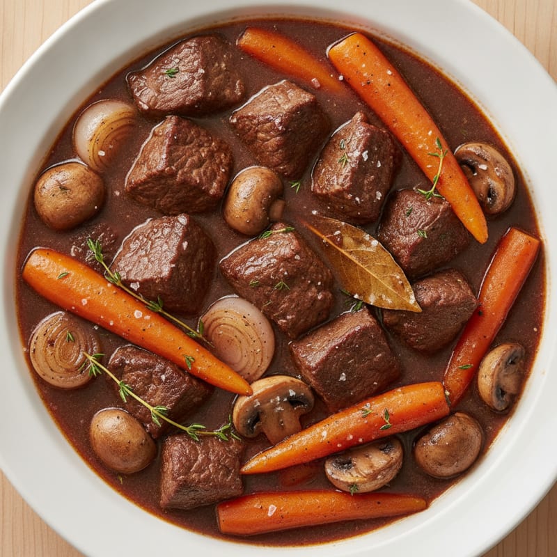 Beef Bourguignon with Root Vegetables