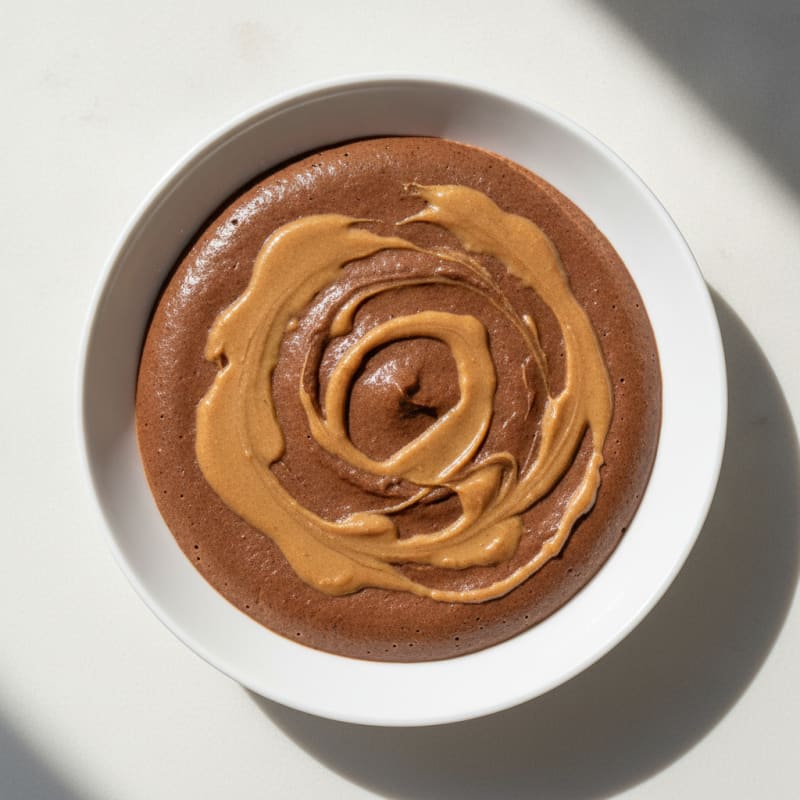 Creamy Chocolate Protein Pudding with Peanut Butter Swirl