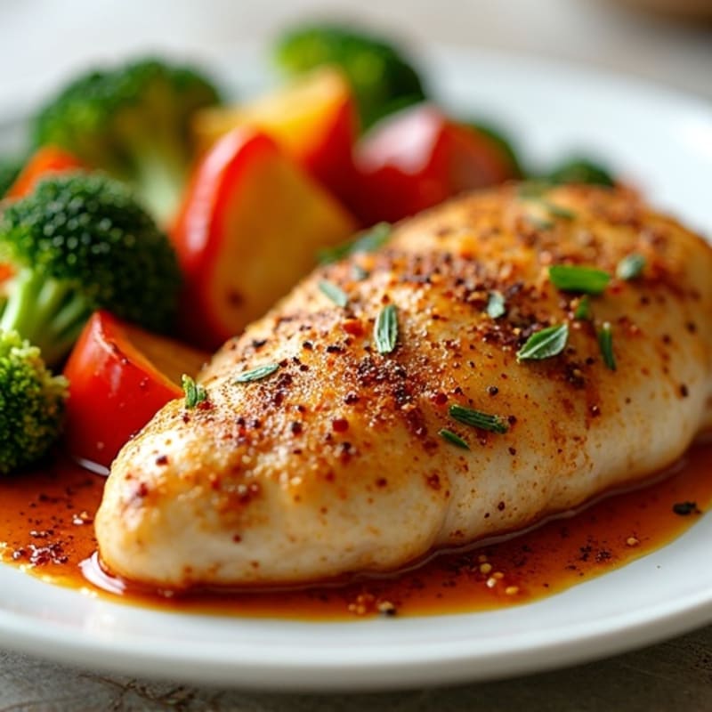 Spiced Lemon Garlic Chicken with Roasted Vegetables