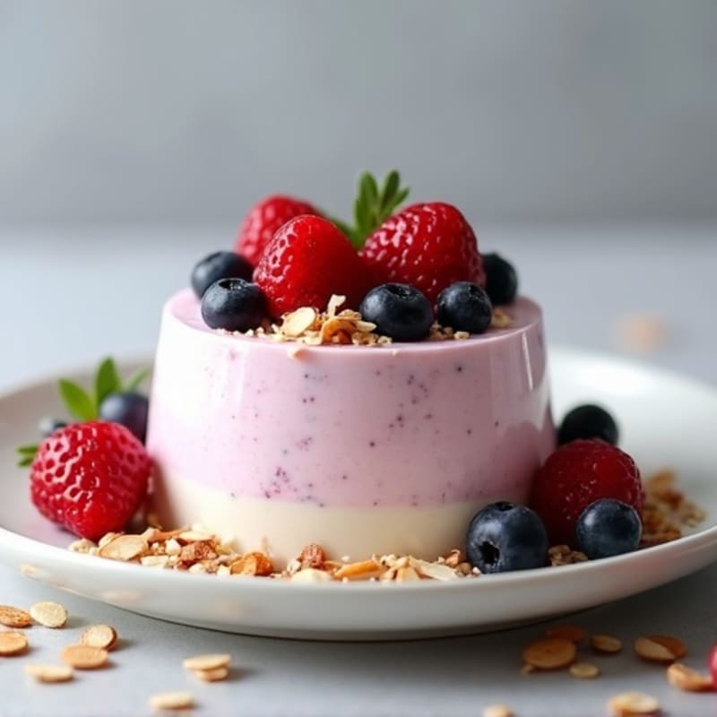 Greek Yogurt Protein Mousse with Mixed Berries
