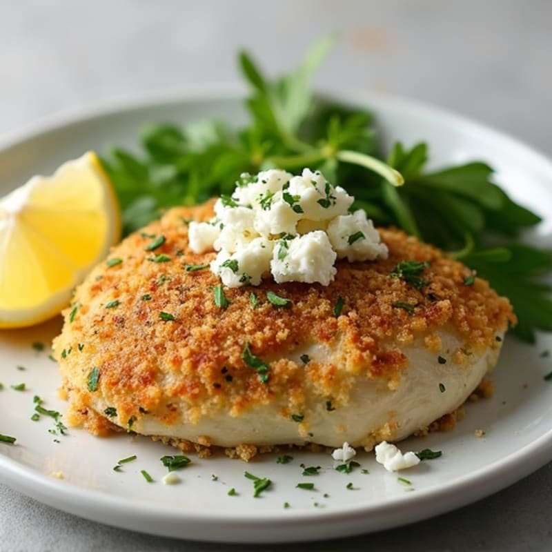 Herb-Crusted Baked Chicken with Feta