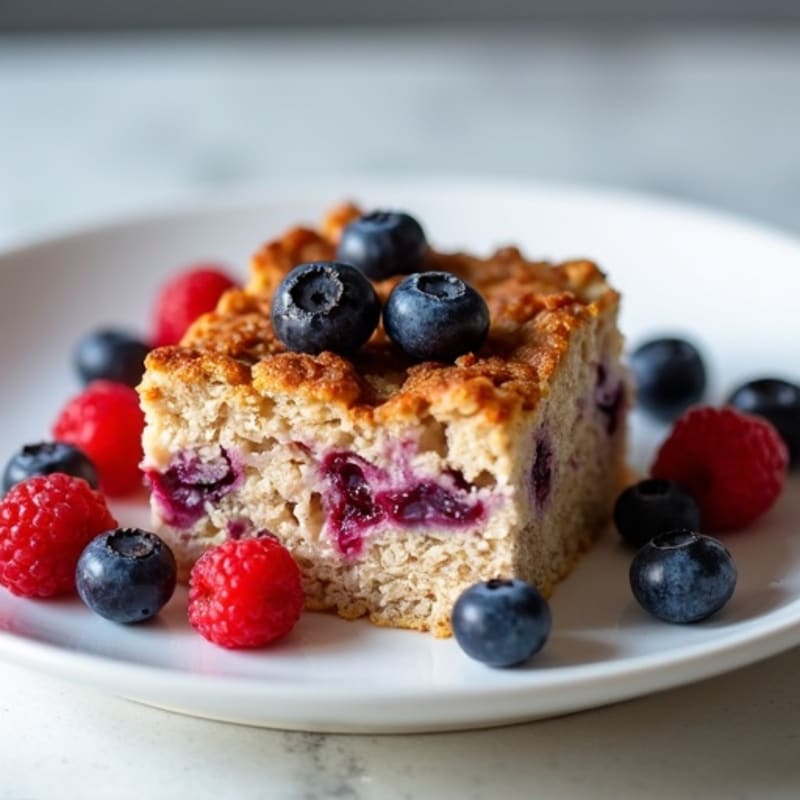 Protein-Packed Vanilla Berry Baked Oatmeal