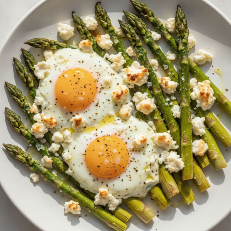 Baked Eggs with Roasted Asparagus