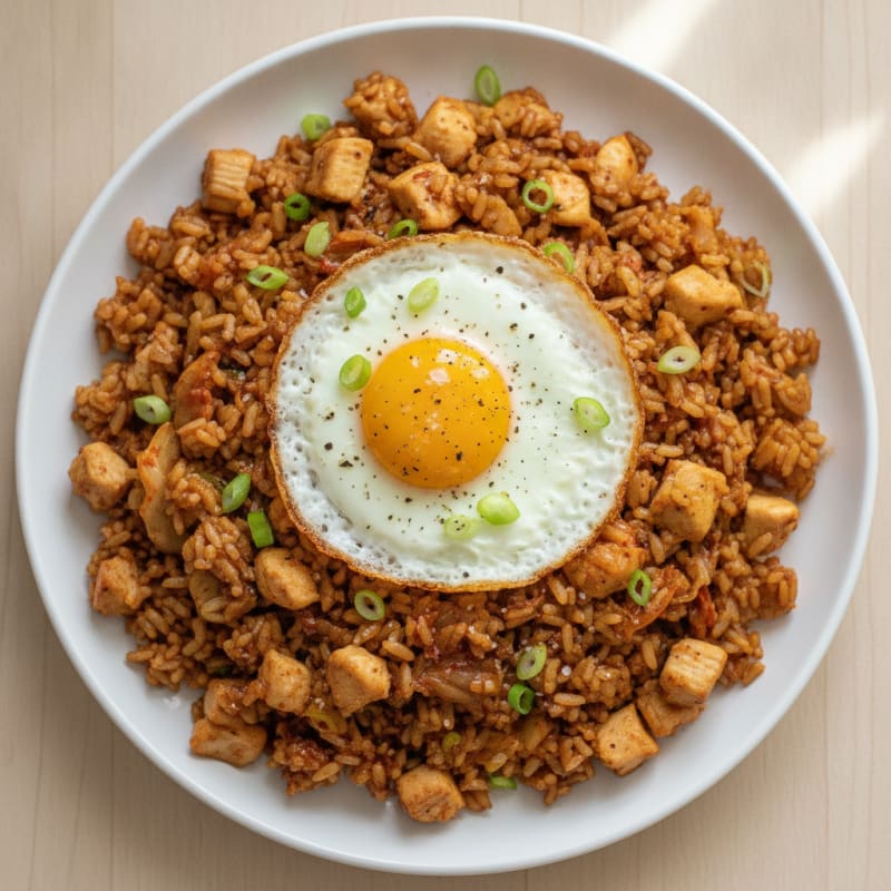 Kimchi Fried Rice with Fried Egg