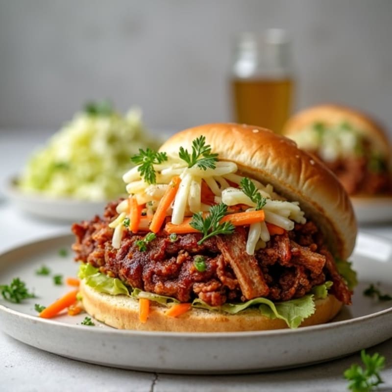 Tender Slow-Cooked Pulled Pork with Tangy Cabbage Slaw