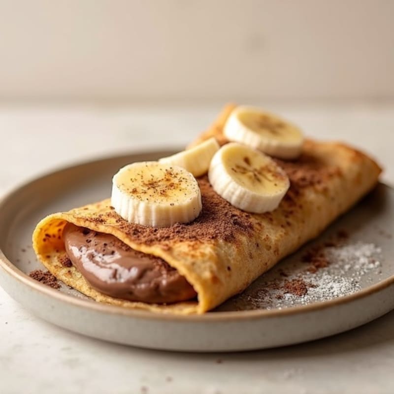 Protein-Packed Whole Wheat Crepes with Creamy Chocolate-Banana Filling