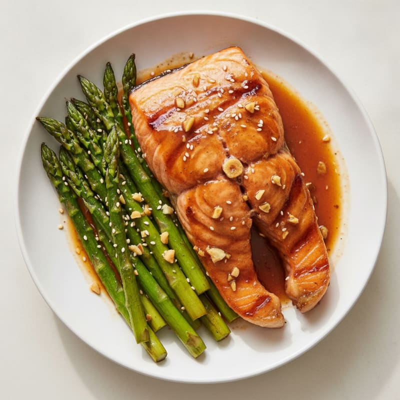 Teriyaki Glazed Salmon with Roasted Asparagus