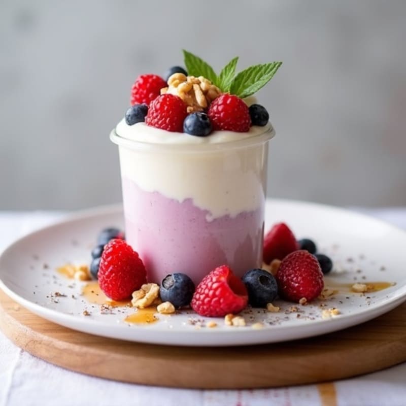 Silky Greek Yogurt Protein Pudding with Berries