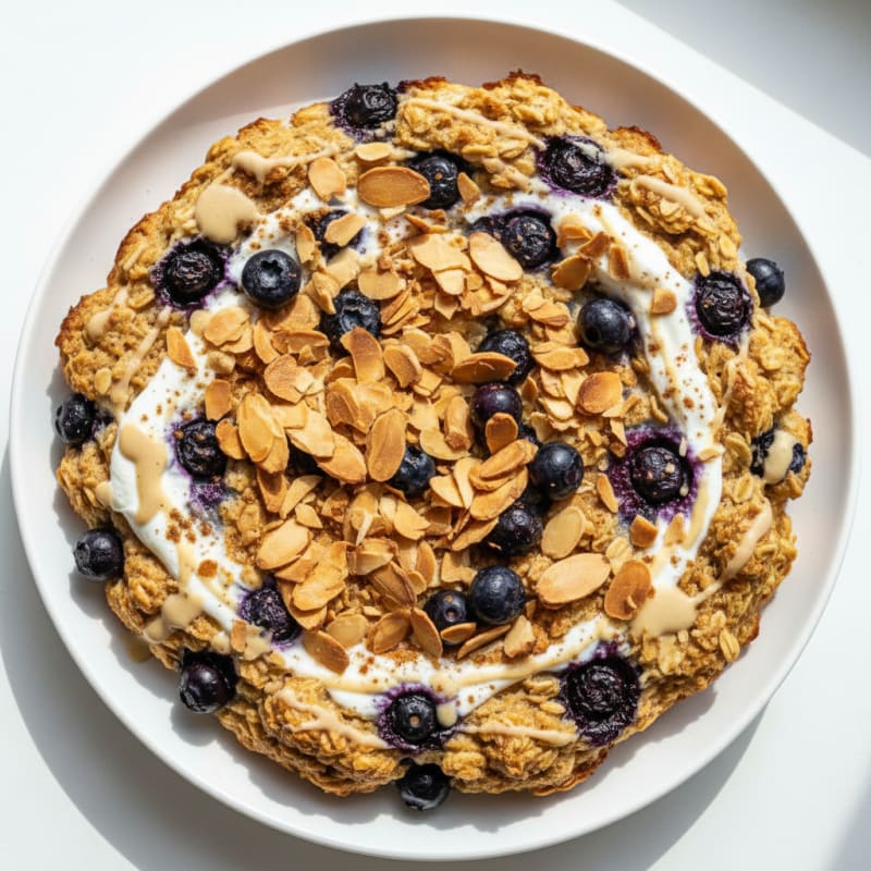 Blueberry Baked Oats with Toasted Almonds