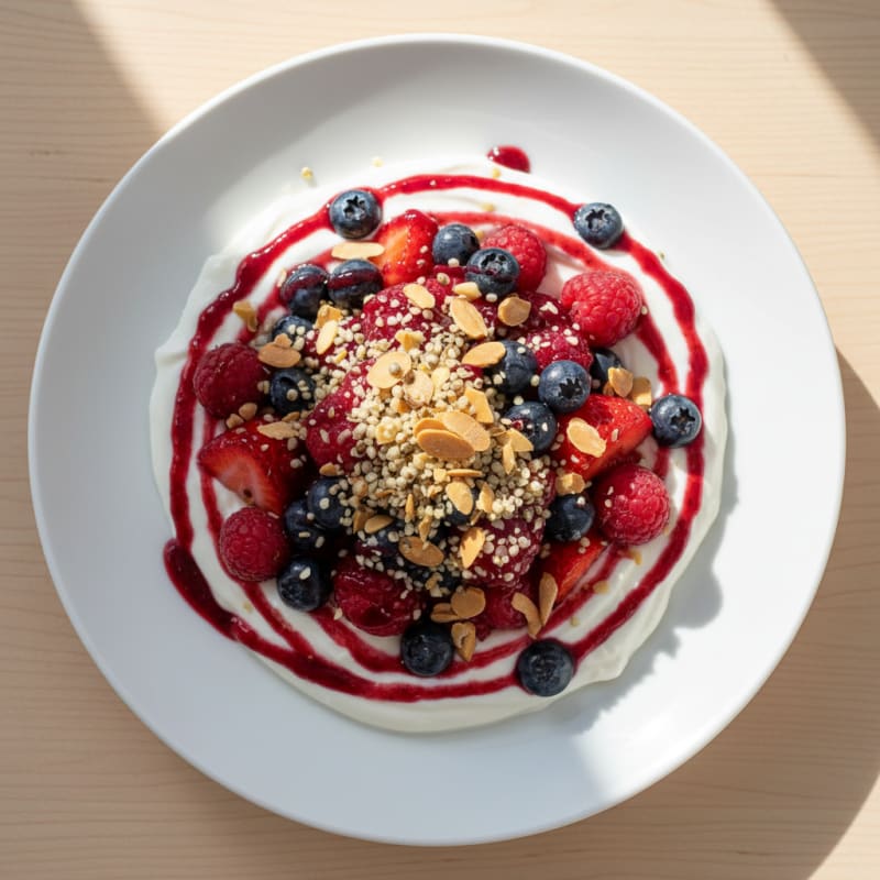 Greek Yogurt Protein Parfait with Mixed Berries