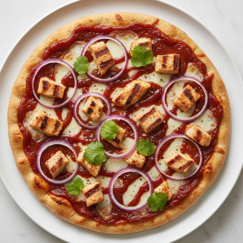 BBQ Chicken Pizza with Red Onion