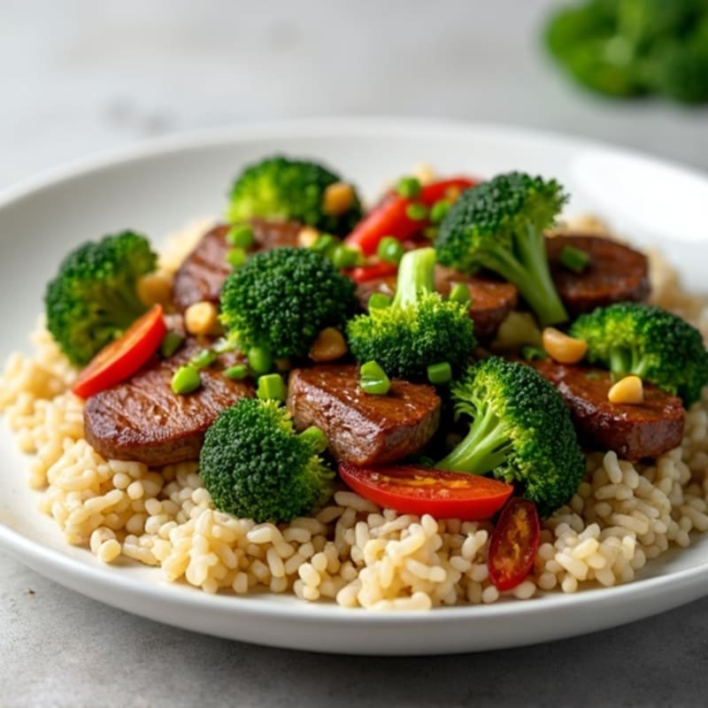 Garlic-Ginger Beef and Crispy Broccoli Stir-Fry