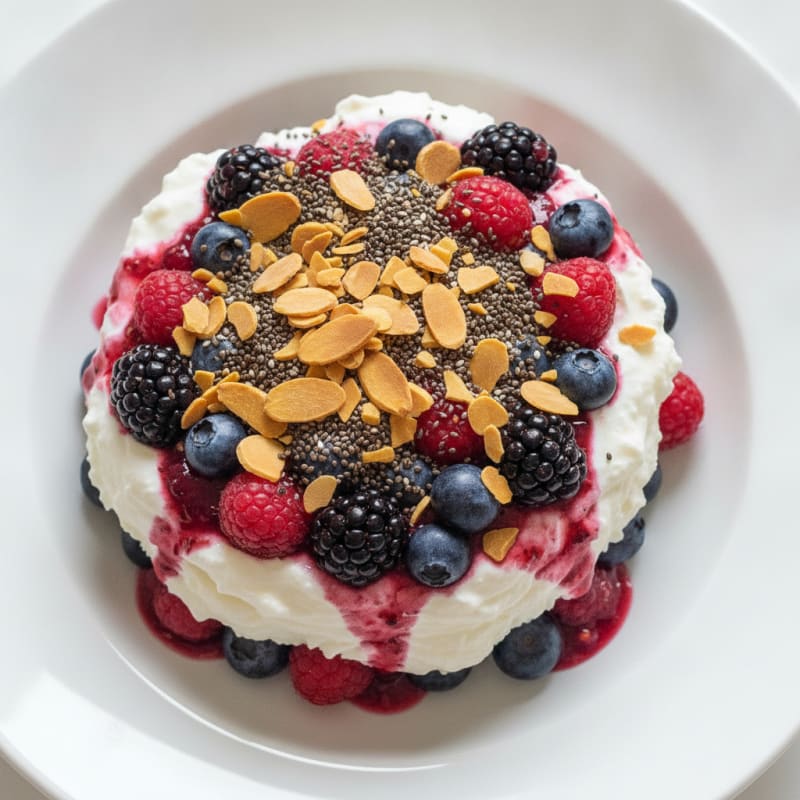 Greek Yogurt Protein Parfait with Mixed Berries