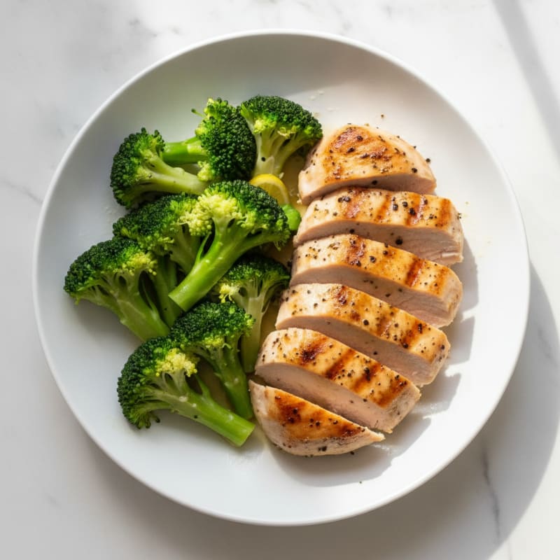 Seared Turkey Breast with Steamed Broccoli