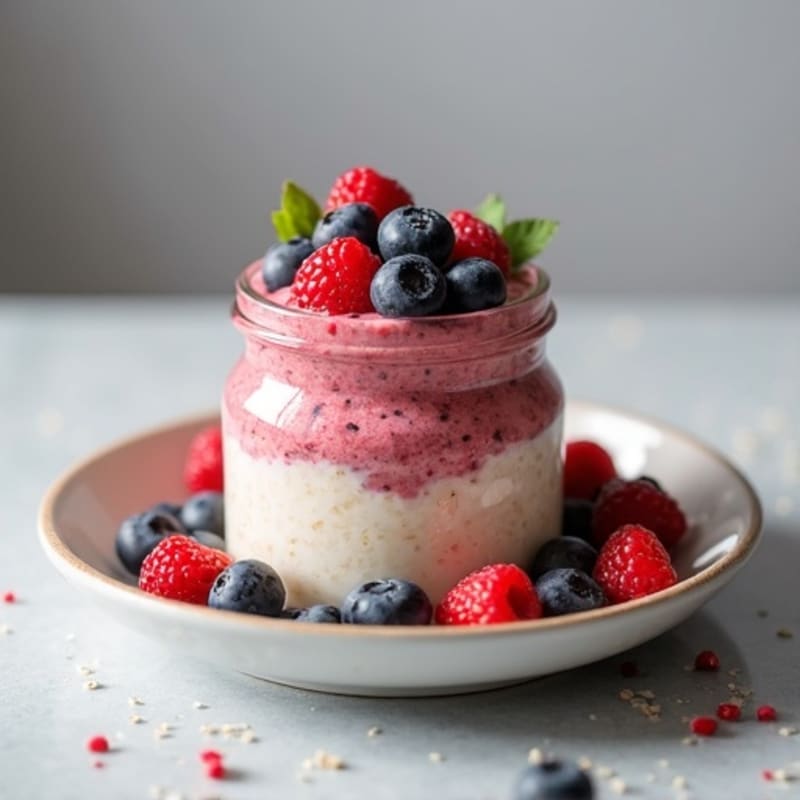 Creamy Berry Protein Overnight Oats