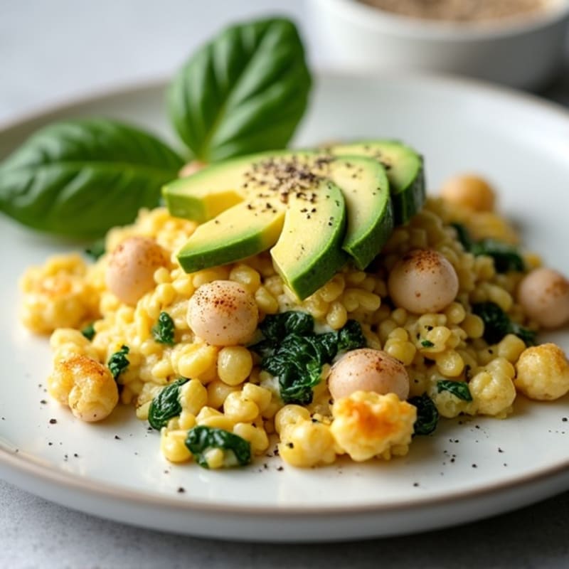 Egg White and Chicken Breast Scramble with Spinach