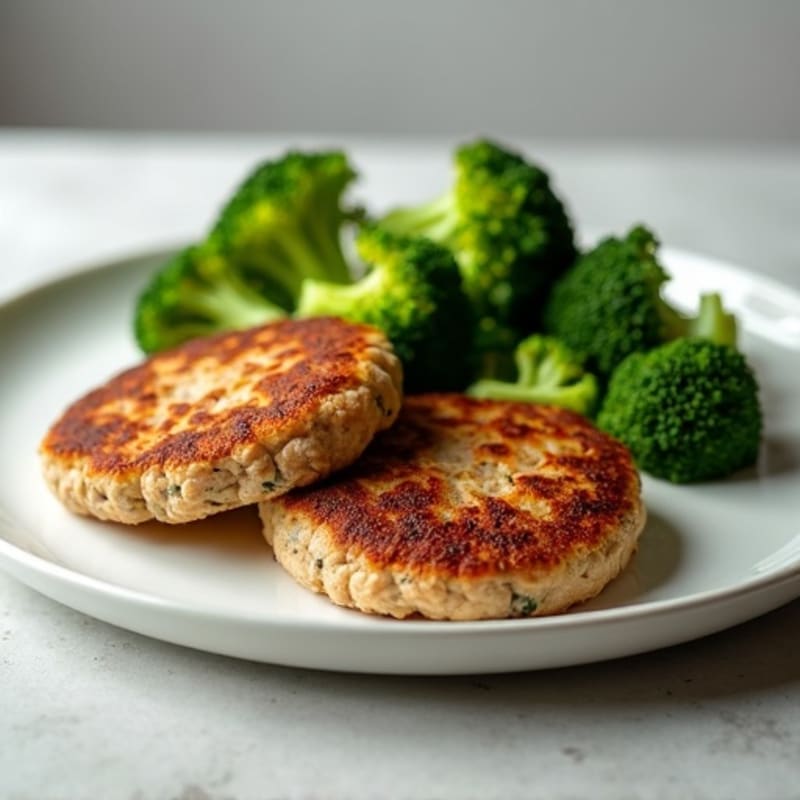 Seared Turkey Patties with Roasted Broccoli