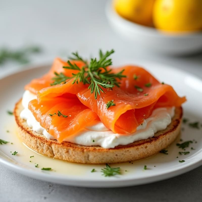 Smoked Salmon with Creamy Whipped Cottage Cheese and Crispy Everything Bagel Toasts