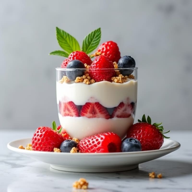 Greek Yogurt Protein Parfait with Mixed Berries