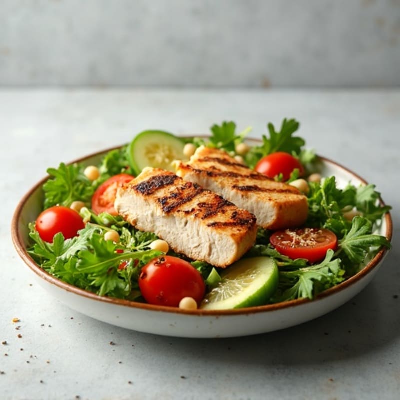 Grilled Turkey Breast Salad with Mixed Greens and White Beans