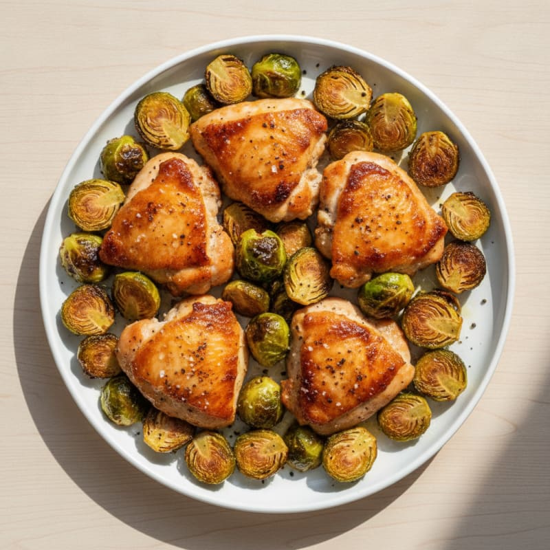 Sheet Pan Chicken Thighs and Brussels Sprouts