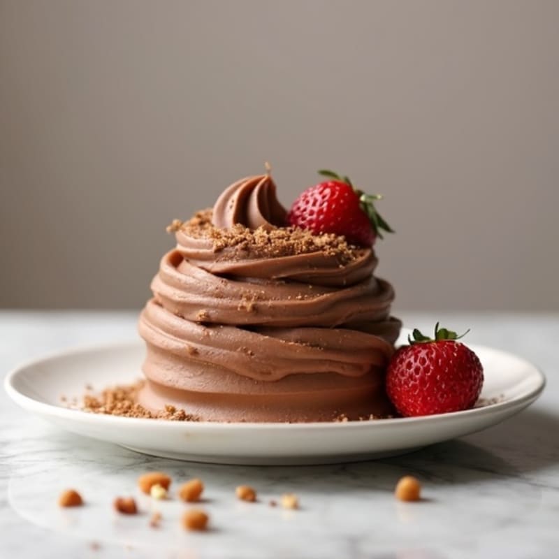Silky Chocolate Protein Mousse with Almond Butter Swirl