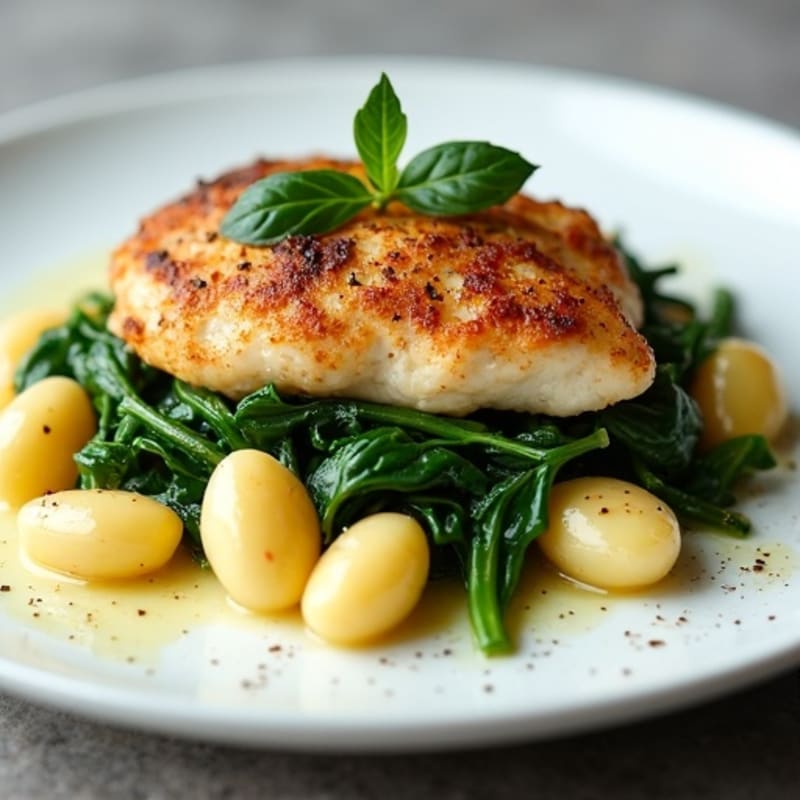 Ricotta Gnocchi with Pan-Seared Chicken and Wilted Greens