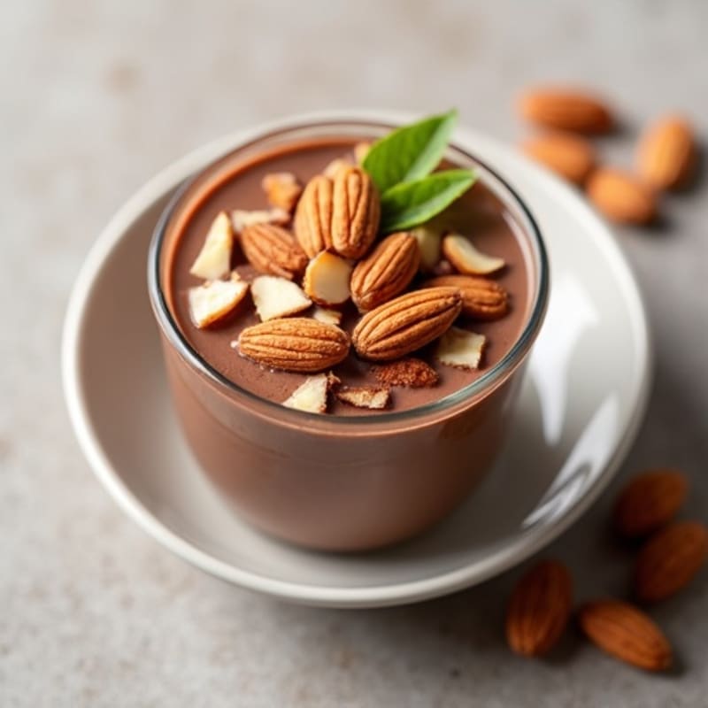 Silky Chocolate Protein Pudding with Toasted Almonds