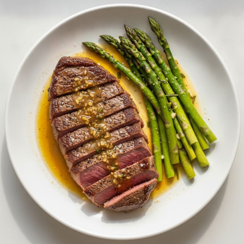 Garlic Butter Steak with Asparagus