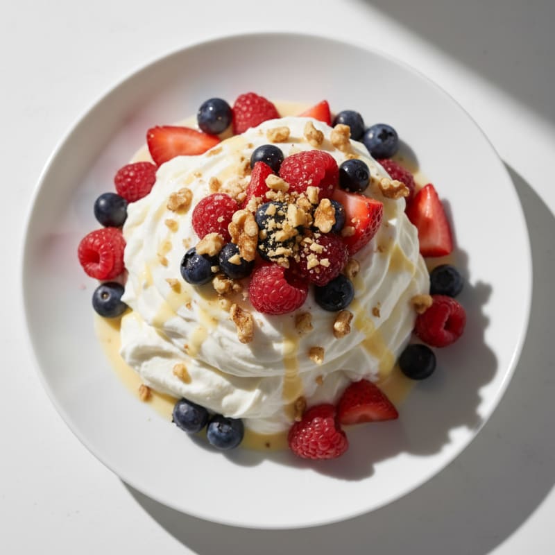 Silky Greek Yogurt Protein Mousse with Mixed Berries