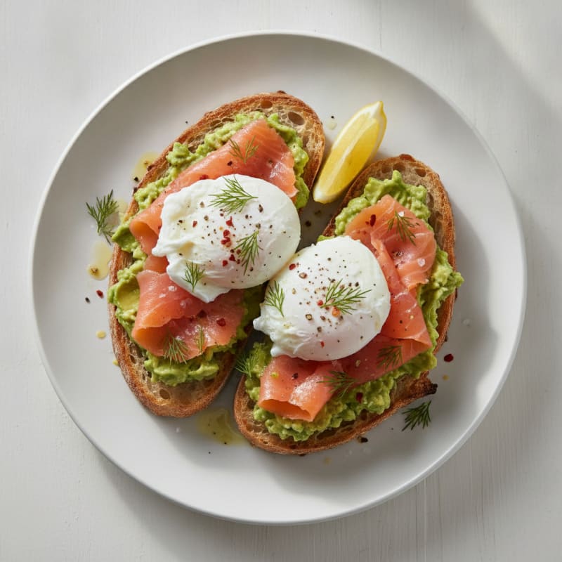 Rustic Sourdough with Smoked Salmon and Poached Eggs