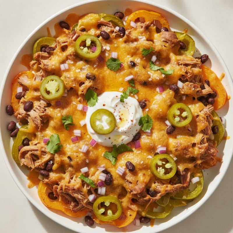 Pulled Pork Nachos with Pickled Jalapeños