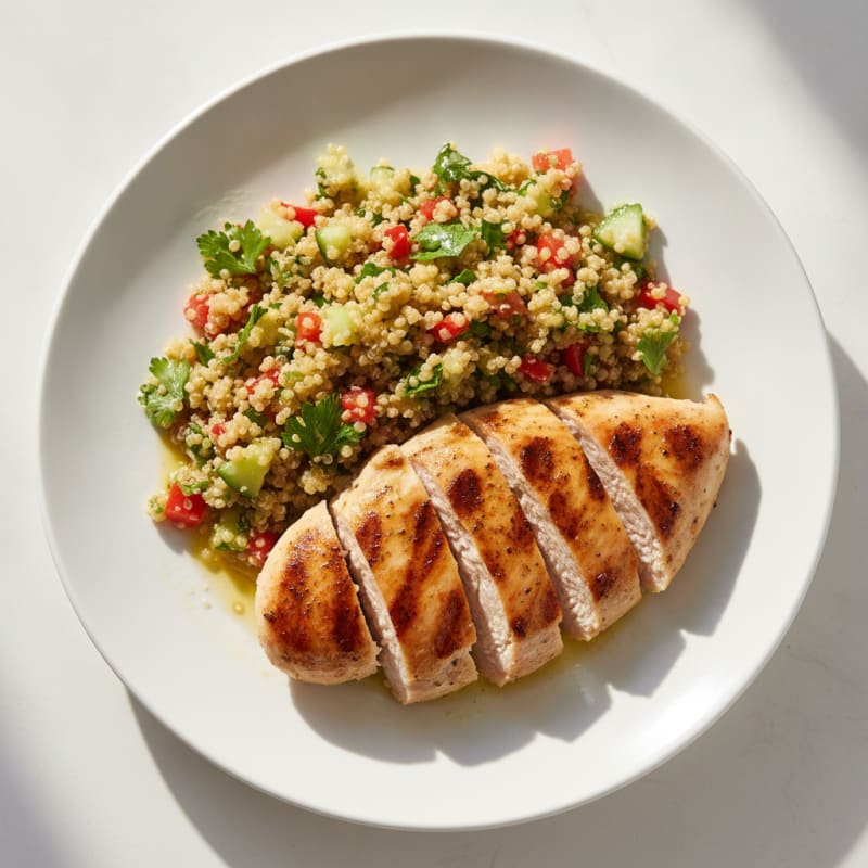 Grilled Chicken Breast with Crunchy Quinoa Salad