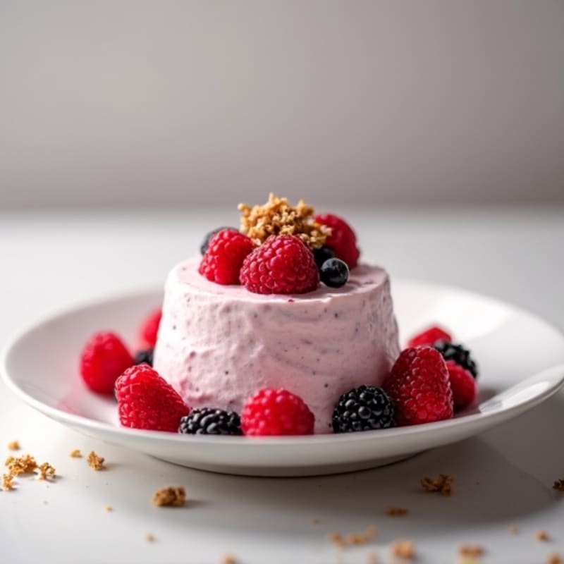 Greek Yogurt Protein Mousse with Mixed Berries