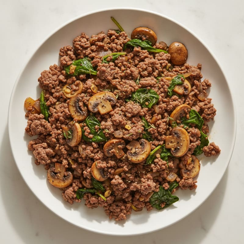 Savory Ground Beef and Mushroom Skillet