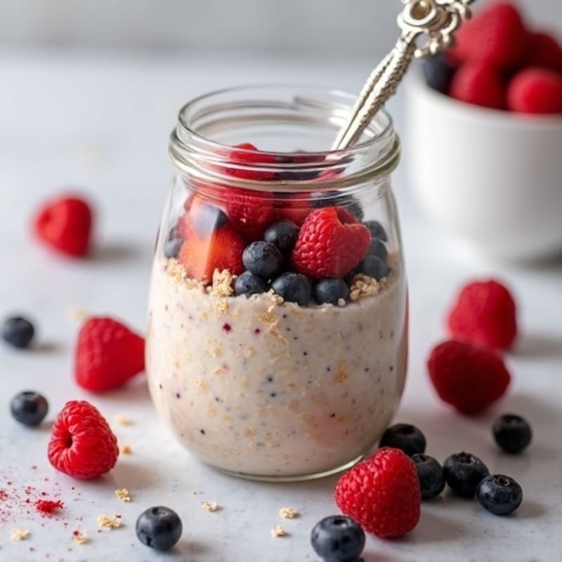 Creamy Berry Protein Overnight Oats