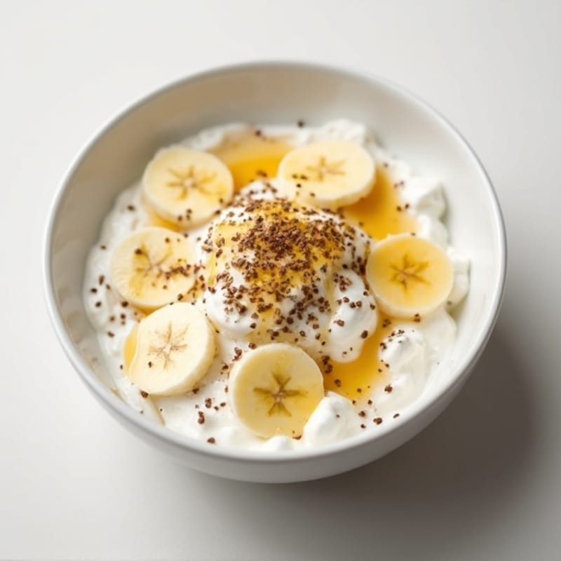 Greek Yogurt with Chia Seeds and Sliced Banana