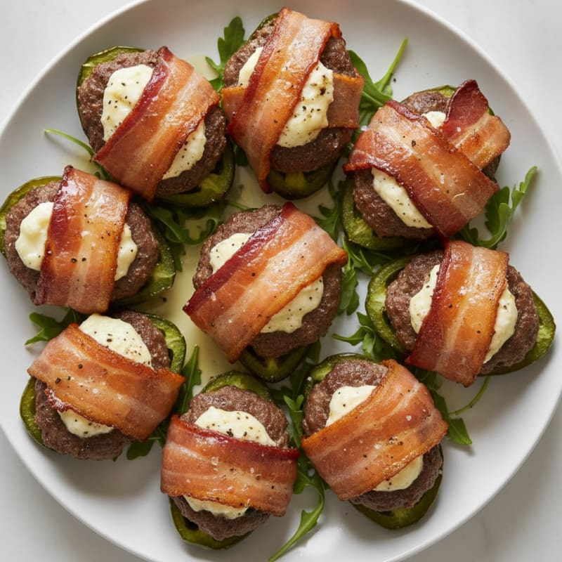 Bacon-Wrapped Jalapeño Sliders