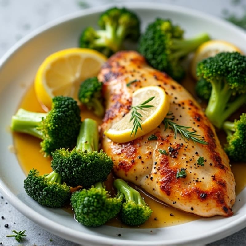 Crispy Lemon Herb Roasted Chicken and Broccoli Sheet Pan