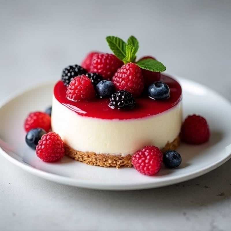 Greek Yogurt Protein Cheesecake with Berry Compote