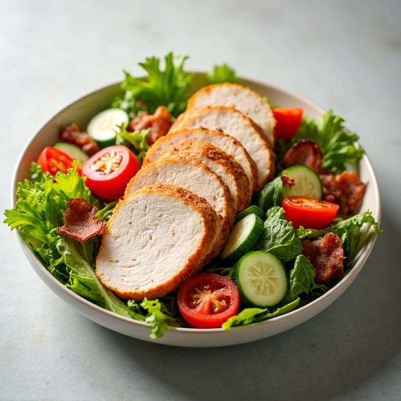 Hearty Turkey Club Salad with Crispy Bacon and Creamy Dressing