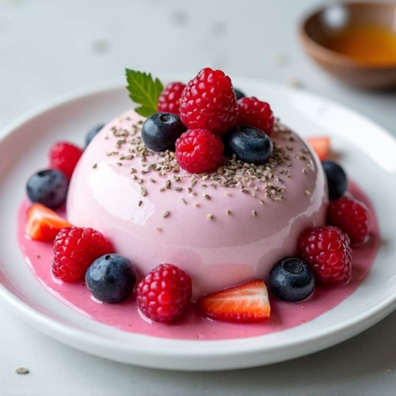 Silky Greek Yogurt Protein Mousse with Mixed Berries