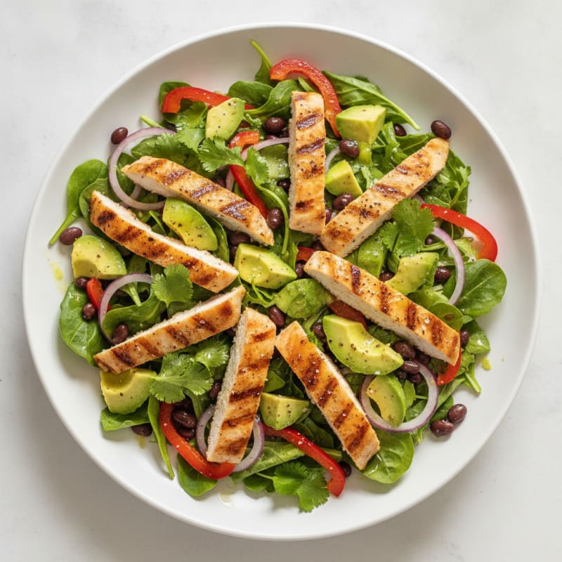 Zesty Grilled Chicken and Avocado Black Bean Salad